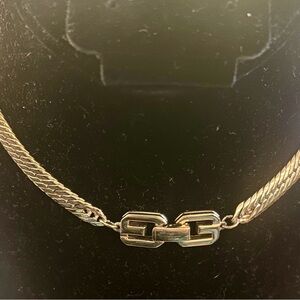 Vintage Givenchy heavy link chain necklace lace